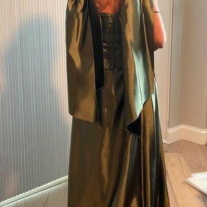 Long satin evening gown